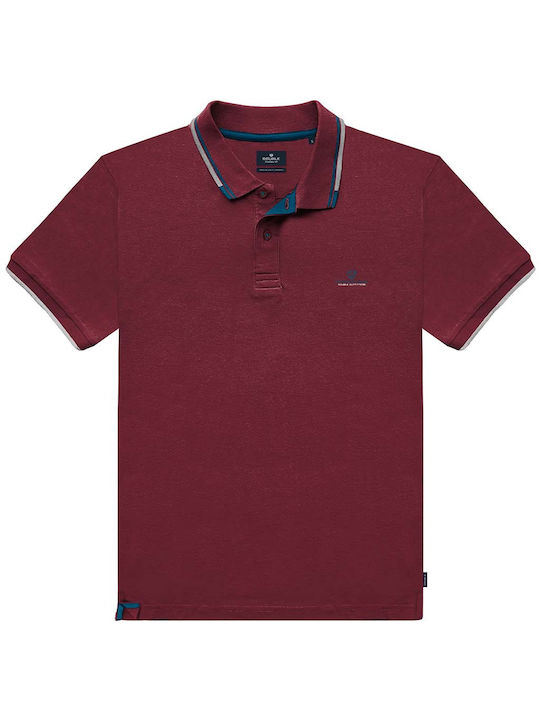 Double S Men's Short Sleeve Polo Blouse Aubergine