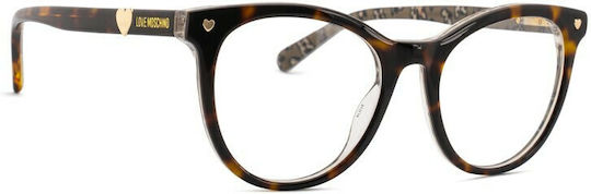 Moschino Plastic Eyeglass Frame Brown Tortoise MOL592 2VM