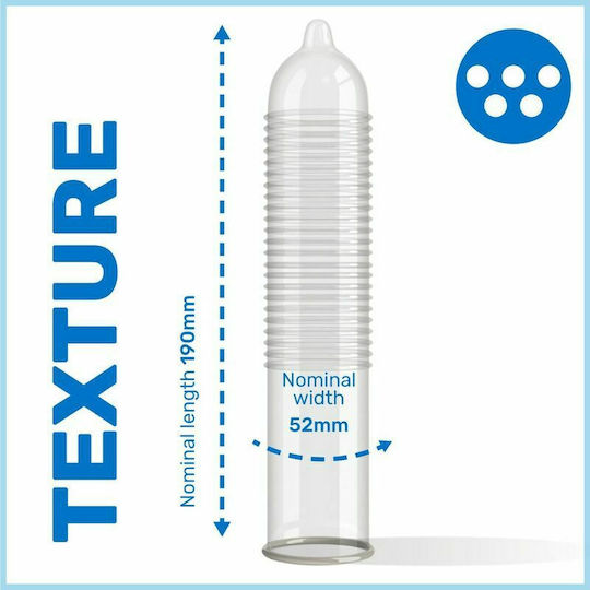 Pasante Презервативи Ribbed Passion 12 бр 52 мм с Ребра Natural