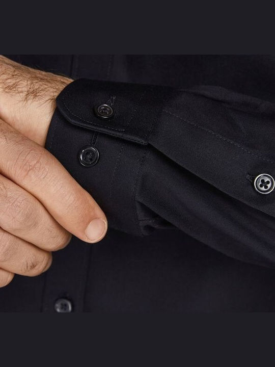 Long-sleeved Cotton Shirt Black
