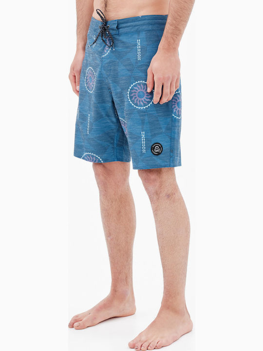 Men's Swimwear Bermuda Navy Blue with Patterns
