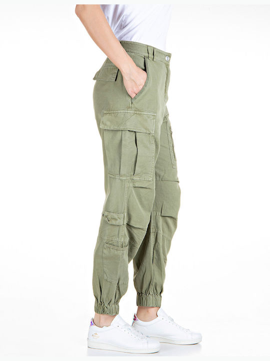 Replay Cavalry Women's Cotton Cargo Trousers Green