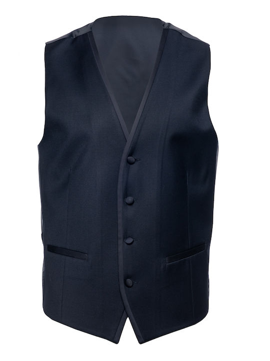 Men's Winter Suit with Vest Navy Blue