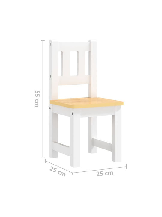 Kids Table and Chairs Set made of Wood White vidaXL