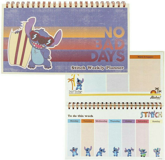 Disney Stitch Weekly Planner Spiral 16.7x35cm