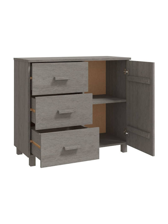 Bufet din Lemn cu Sertare Gri 90x40x80cm