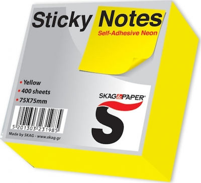 Skag Post-it Notes Pad Cube 400 Sheets Yellow