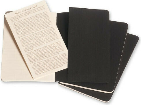 Moleskine Cahier Σετ 3 Σημειωματάρια 64 Φύλλων Ριγέ Μαύρα