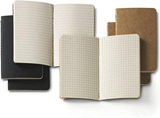 Moleskine Cahier Σετ 3 Σημειωματάρια 64 Φύλλων Ριγέ Μαύρα