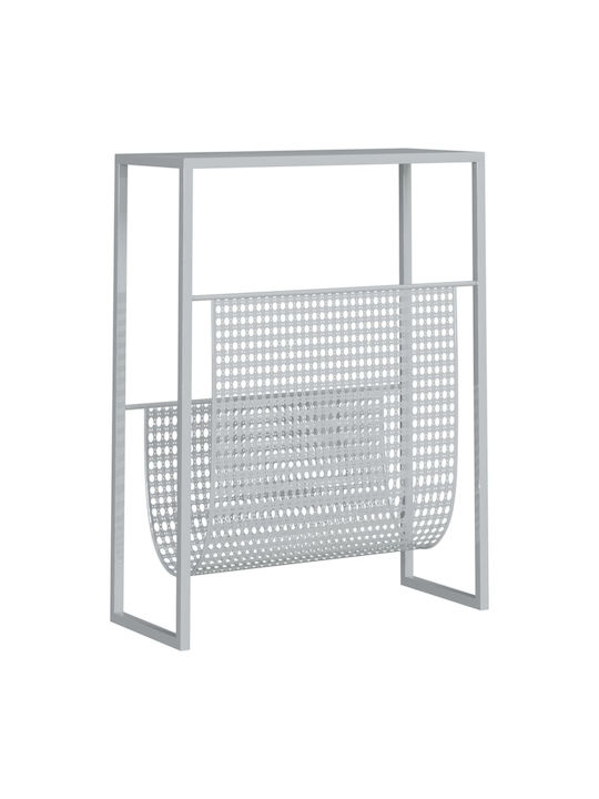 Rectangular Metal Silver Side Coffee Table W35xL15xH45cm