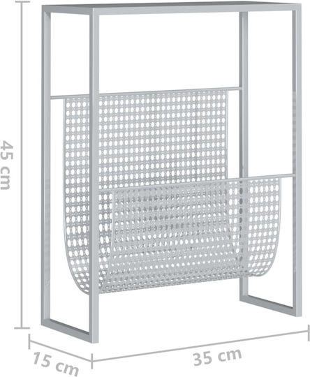 vidaXL Beistelltisch Metall Rechteckig Silber M35xL15xH45cm