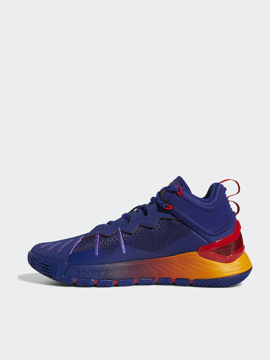 D Rose Son Of Chi High Basketball Shoes Legacy Indigo / Purple Rush / Vivid Red