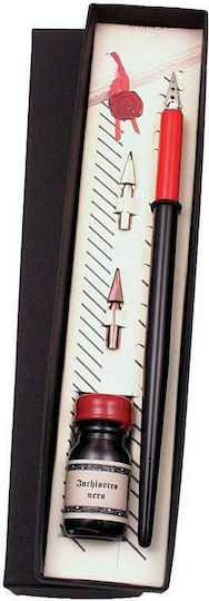 Francesco Rubinato Calligraphy Pen Red with Blue Ink