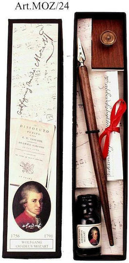 Francesco Rubinato Calligraphy Pen Brown with Blue Ink