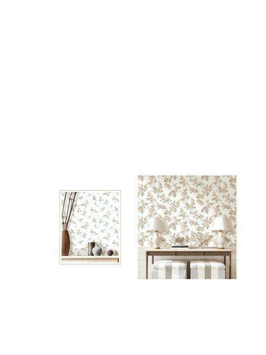 Wallpaper Blooming Garden Ecru/Pink L1005xW53cm