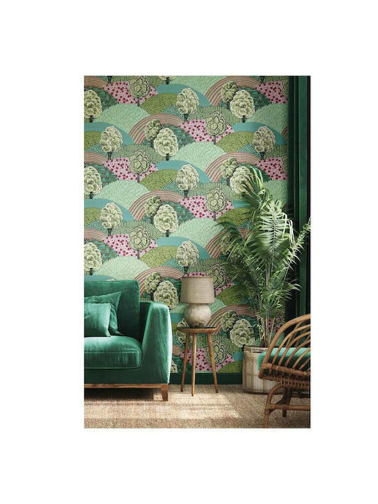 Wallpaper Blooming Garden Olive green/green L1005xW53cm