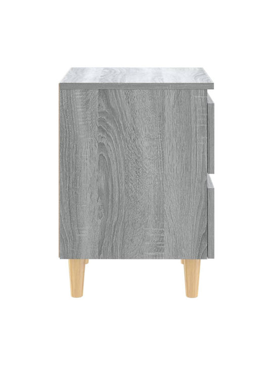 Wooden Bedside Table Gray 40x35x50cm