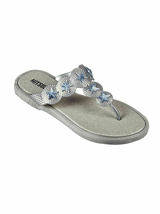 Mitsuko Frauen Flip Flops in Silber Farbe