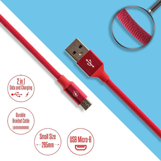Regulär USB 2.0 auf Micro-USB-Kabel Rot 0.26m (1018.106) 1Stück