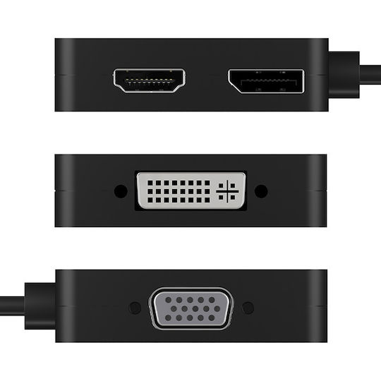 Icy Box USB-C Docking Station με HDMI/DisplayPort 4K Μαύρο (IB-DK1104-C)