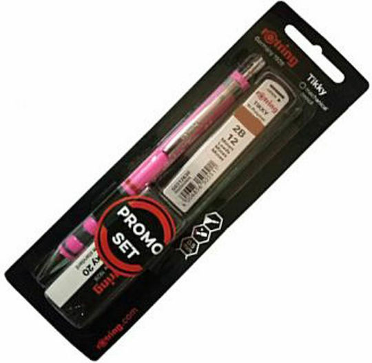 Rotring Tikky Mechanical Pencil for Drawing 3pcs Neon Pink
