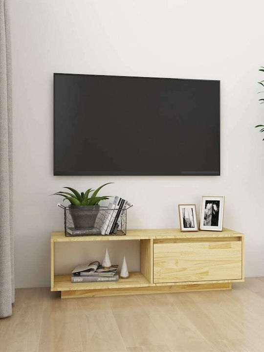 Έπιπλο TV din lemn masiv Καφέ M110xΠ30xΥ33.5cm