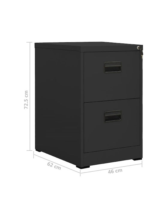 Sertar De Birou Metalic Cu Încuietoare Antracit 46x62x72,5cm