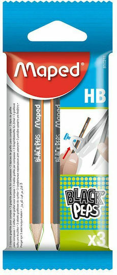 Maped Black Peps Mini Set de 3 Creioane HB Portocaliu