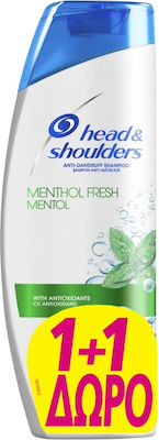 Head & Shoulders Cool Menthol Σαμπουάν κατά της Πιτυρίδας για Ξηρά Μαλλιά 2x360ml