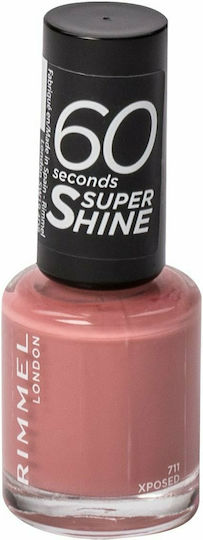 Rimmel 60 Seconds Super Shine Polish Glossy Βερνίκι Νυχιών Μακράς Διαρκείας Quick Dry Ροζ 8ml