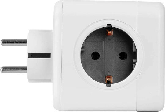 GloboStar PowerCube 4 Θέσεων με 2 USB-A Γκρι