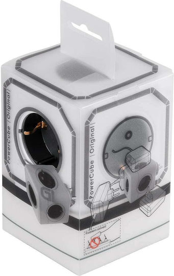 GloboStar PowerCube with Surge Protection 5 Positions with USB-A Gray