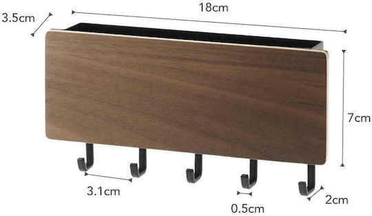 Yamazaki Agățătoare Chei De Perete Metalică 5 Compartimente 18x3x9.5cm