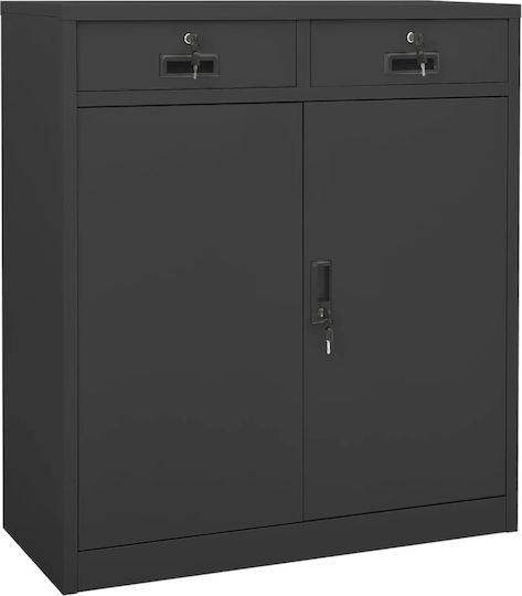 Δίφυλλη Μεταλλική 90x40x102εκ. Ανθρακί Δίφυλλη Μεταλλική 90x40x102εκ. Ανθρακί