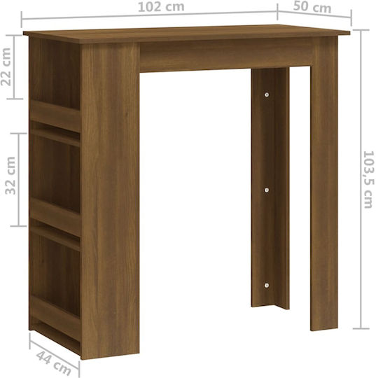 Sonoma Walnut Bar Table Wooden Brown Walnut 102x50x103.5cm