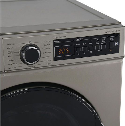 Fram Πλυντήριο Ρούχων 7kg 1400 Στροφών Γκρι FWM-V714T2IXD+++