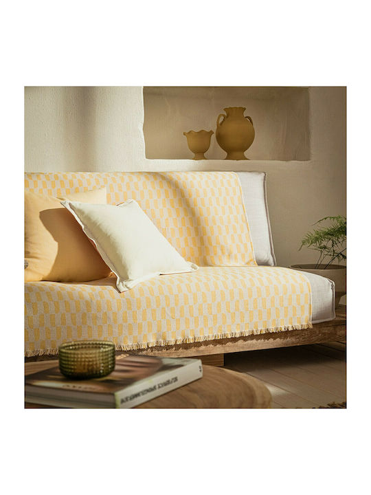 Gofis Home Ριχτάρι Διθέσιου Καναπέ Denise 518 180x250εκ. 10 Sun Yellow