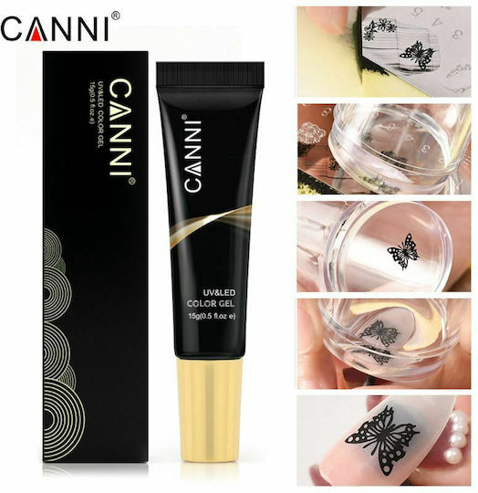 Canni Clear Stamp Stamps for Nails with Scraper in Transparent Color