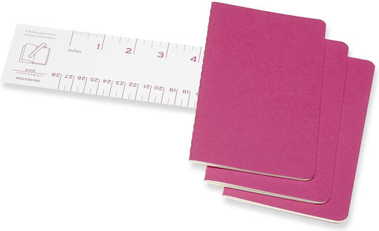 Moleskine Set 3 Notizbücher Geregelt Rosa