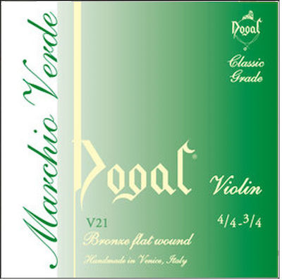 Dogal Set of Steel Strings for Violin 4/4 / 3/4 Green Tag Violin