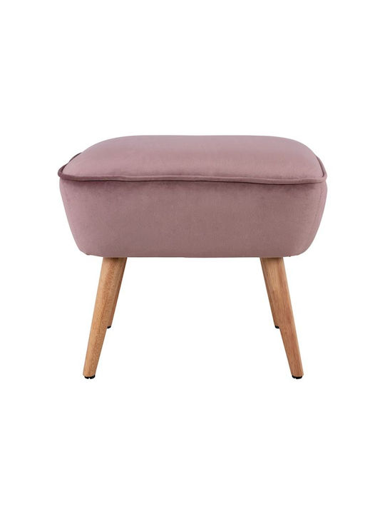 Stool Footstool Upholstered with Velvet Emilie Rotten apple 52x36x41cm