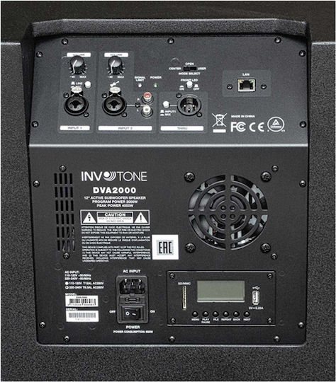 Invotone DVA2000 Set mit Aktiven Sprecher PA 1000W mit Woofer 12" 43x48x45cm.
