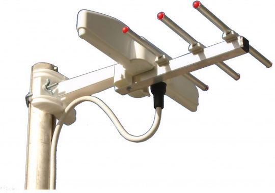 Mistral Special Mini Antenna Εξωτερική Κεραία Τηλεόρασης (δεν απαιτεί τροφοδοσία) σε Λευκό Χρώμα Σύνδεση με Ομοαξονικό (Coaxial) Καλώδιο