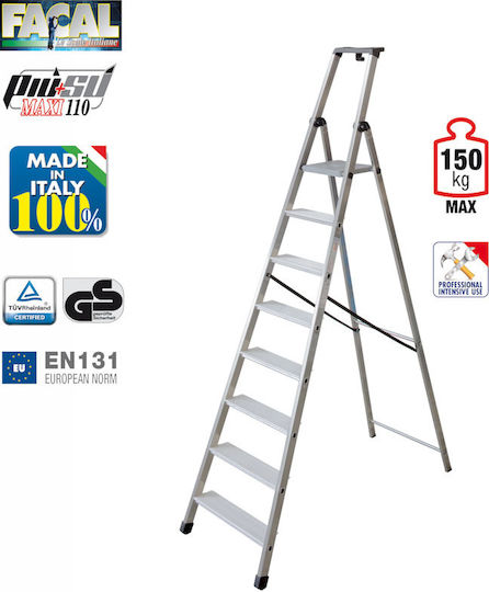 Facal Piu' Su Maxi Scară Aluminiu cu 7+1 Trepte 242buc