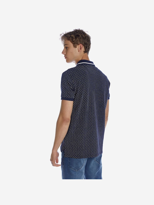 Camaro Men's Short Sleeve Blouse Polo Navy Blue