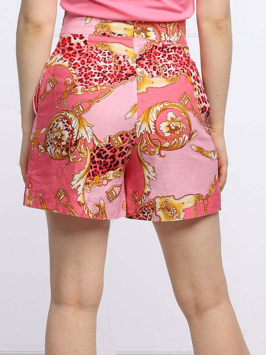 Guess Women's High-waisted Shorts Soft Pink/Dark Pink