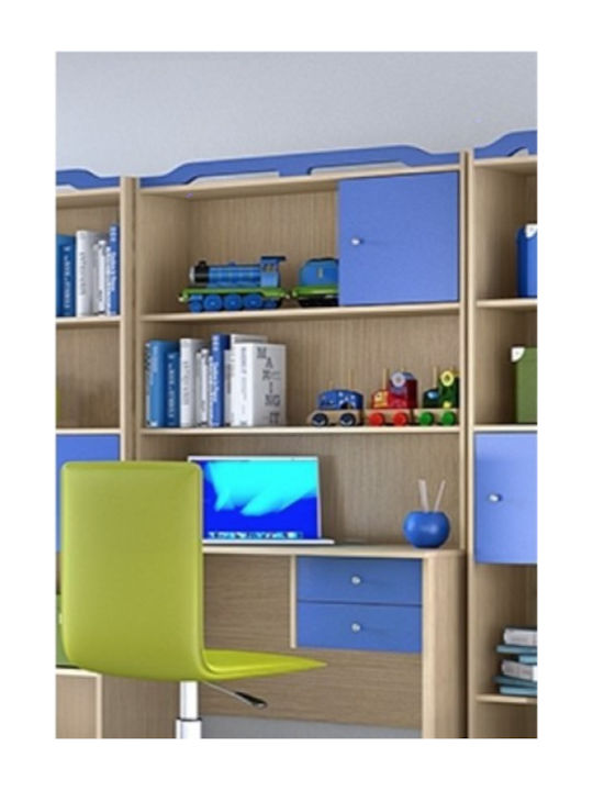 Kids Wooden Shelf S2 Light Blue 100x30x105cm