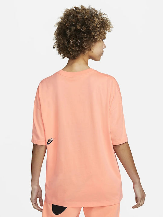 Nike Damen Sportlich Oversized T-shirt Orange