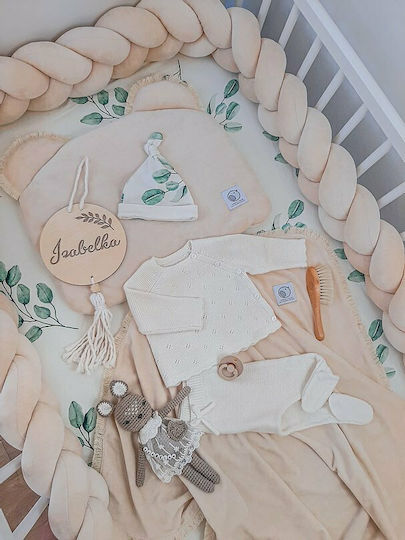 Sparrow Velvet Crib Bumpers Braided Inside Beige 15x240cm