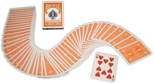 Bicycle Rider Back Playing Cards Laminated for Poker Orange